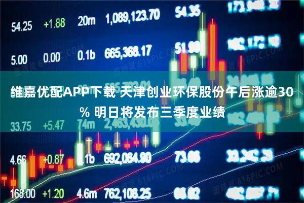维嘉优配APP下载 天津创业环保股份午后涨逾30% 明日将发布三季度业绩