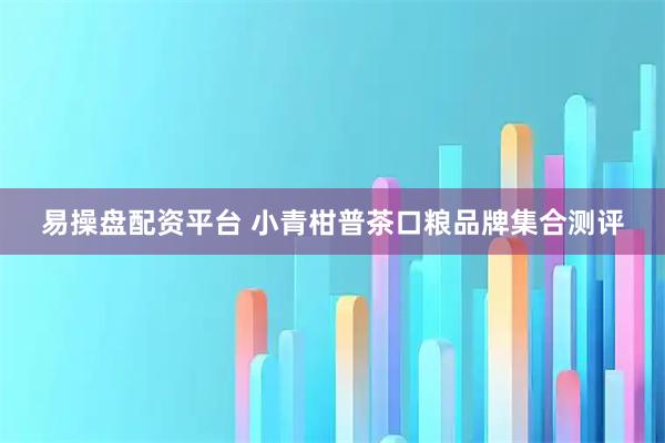 易操盘配资平台 小青柑普茶口粮品牌集合测评